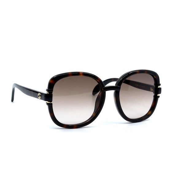 GUCCI GG1068SA 002 HAVANA BROWN OVERSIZED AUTHENTIC SUNGLASSES - Picture 3 of 10